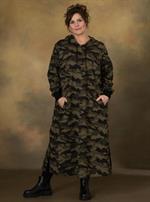Gozzip Black - Anelise  Hoodie Kjole, Armygrøn  Camouflage